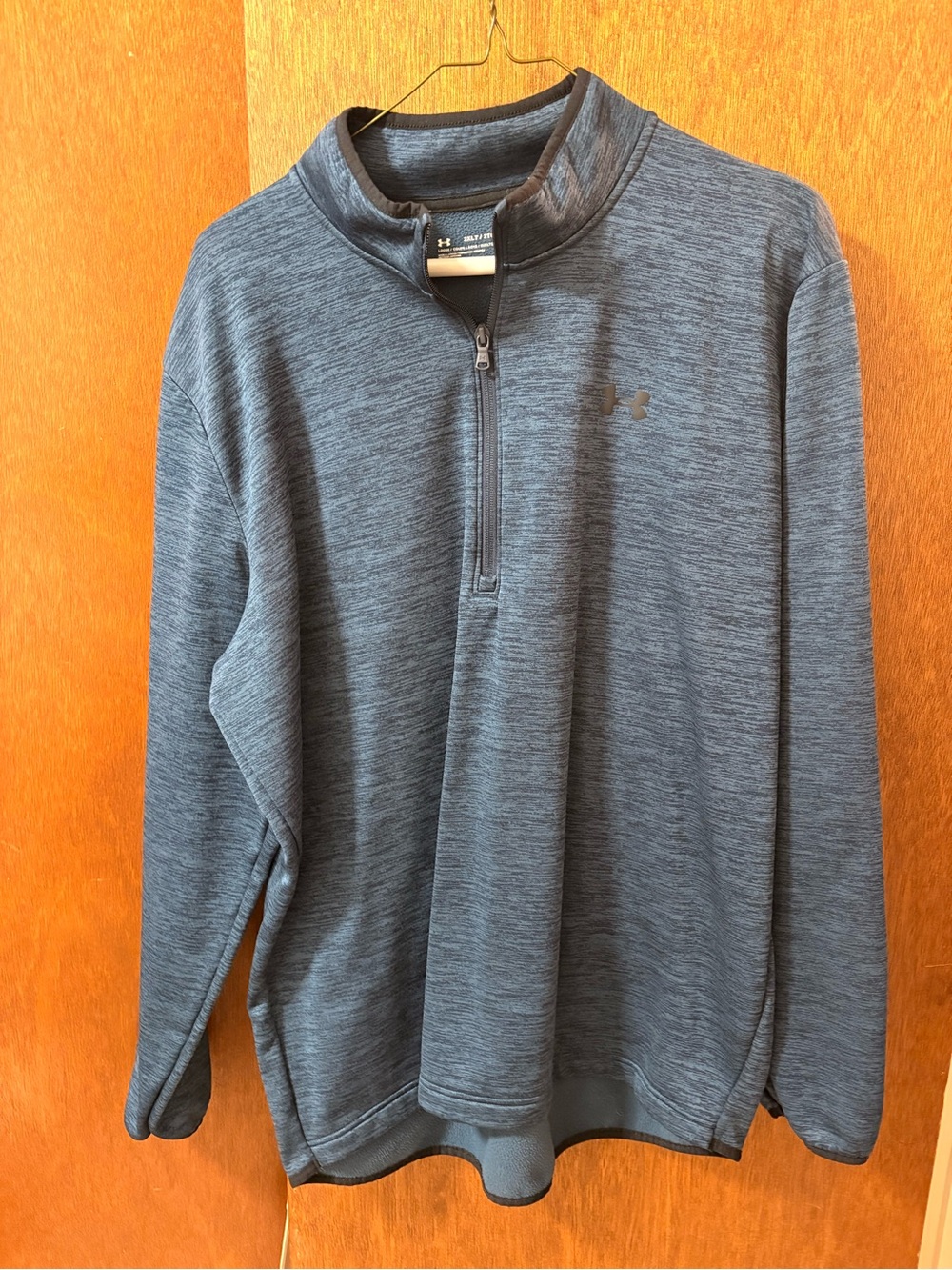 Under Armour Men’s Heathered Blue Quarter-Zip Pullover Sweater(bc20)